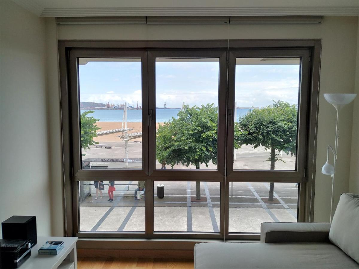 Apto. Vista Playa Poniente Gijón Exterior foto